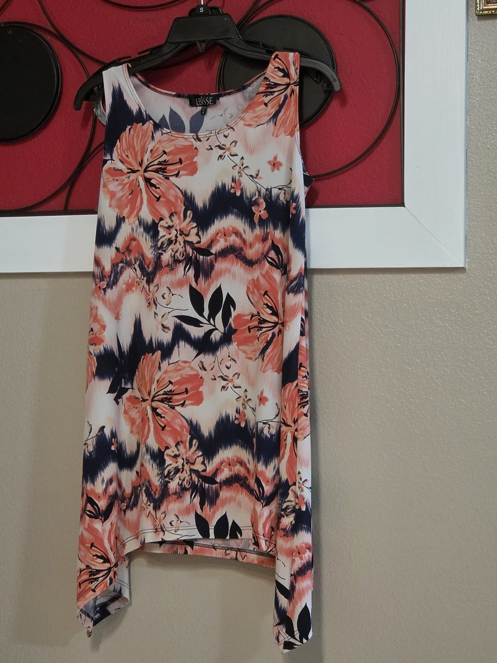 Floral Coral & Navy Women Tunic